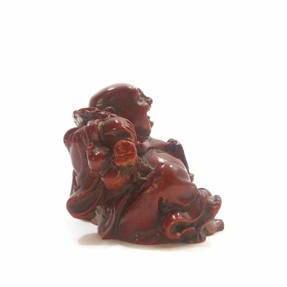 Laughing Buddha Statue Happy Mini Miniature 2"  Idol Buddhism Wealth Good Luck - Picture 5 of 9